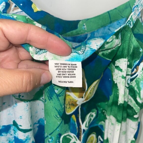 Jams World Vintage Tank And Pants Set Size XS Blue Hawaiian Crackle Print - Picture 4 of 15